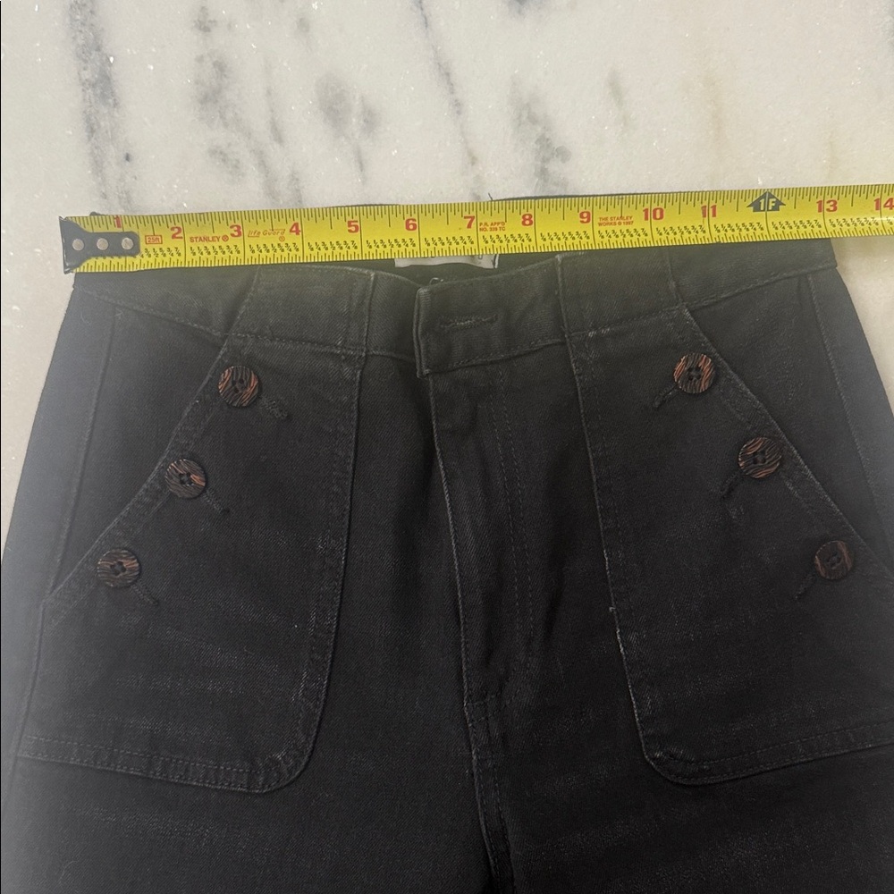 Worn Once $325 ASKK NY Brick House Tuckernuck Wide Leg Jeans in Black 27 (26) - Picture 5 of 13